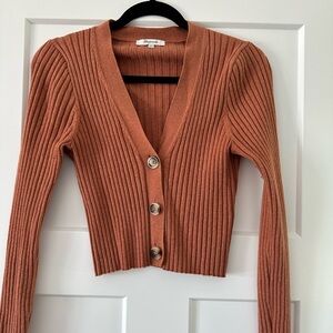 Madewell cropped button sweater
